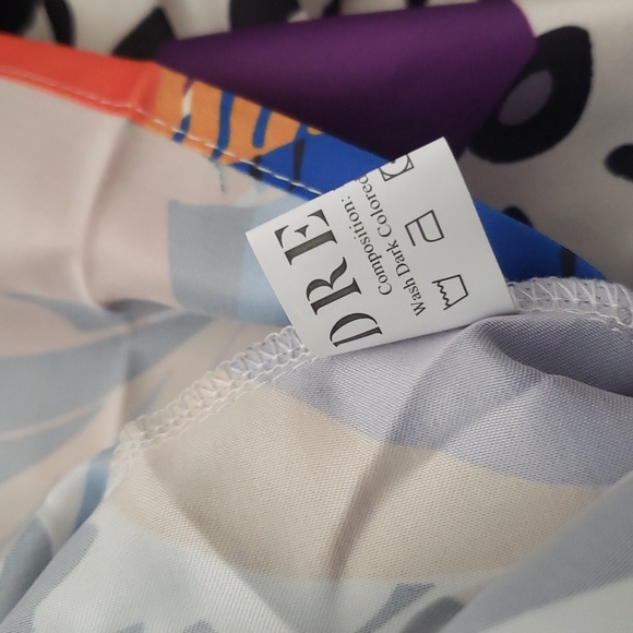 (L) NWT Dressfo Abstract Art Deco Leopard Print Floral Colorful Midi Fit & Flare - Picture 7 of 9